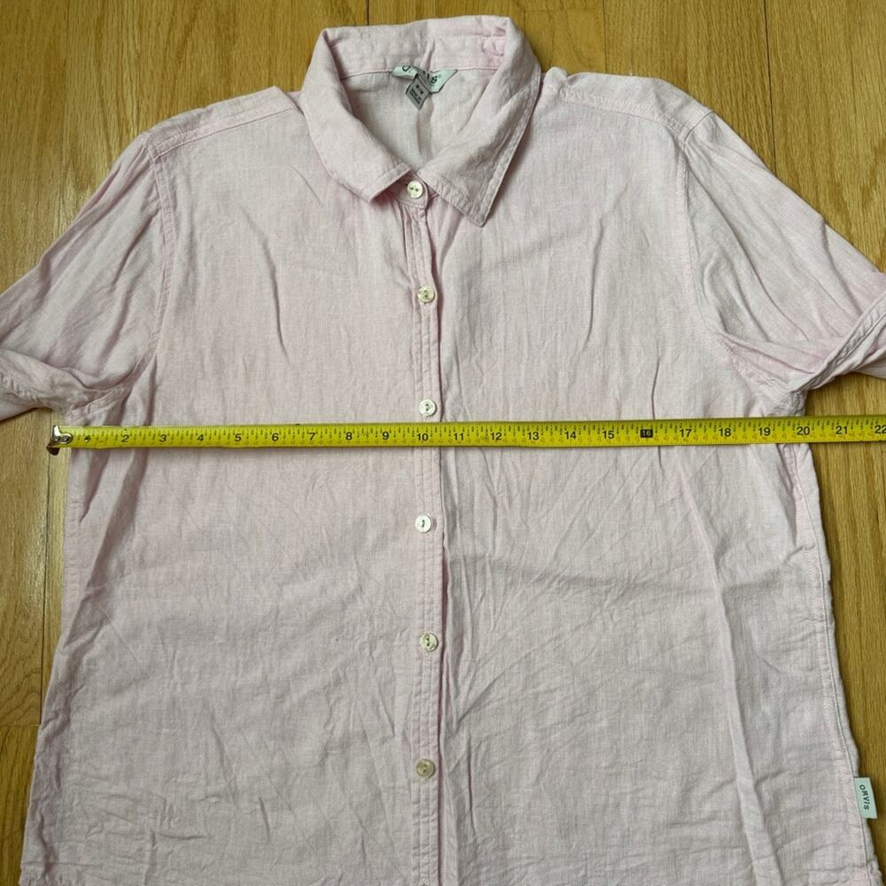 Orvis Pink / Lilac Linen Button Down Shirt Women's Size Medium - Picture 11 of 12